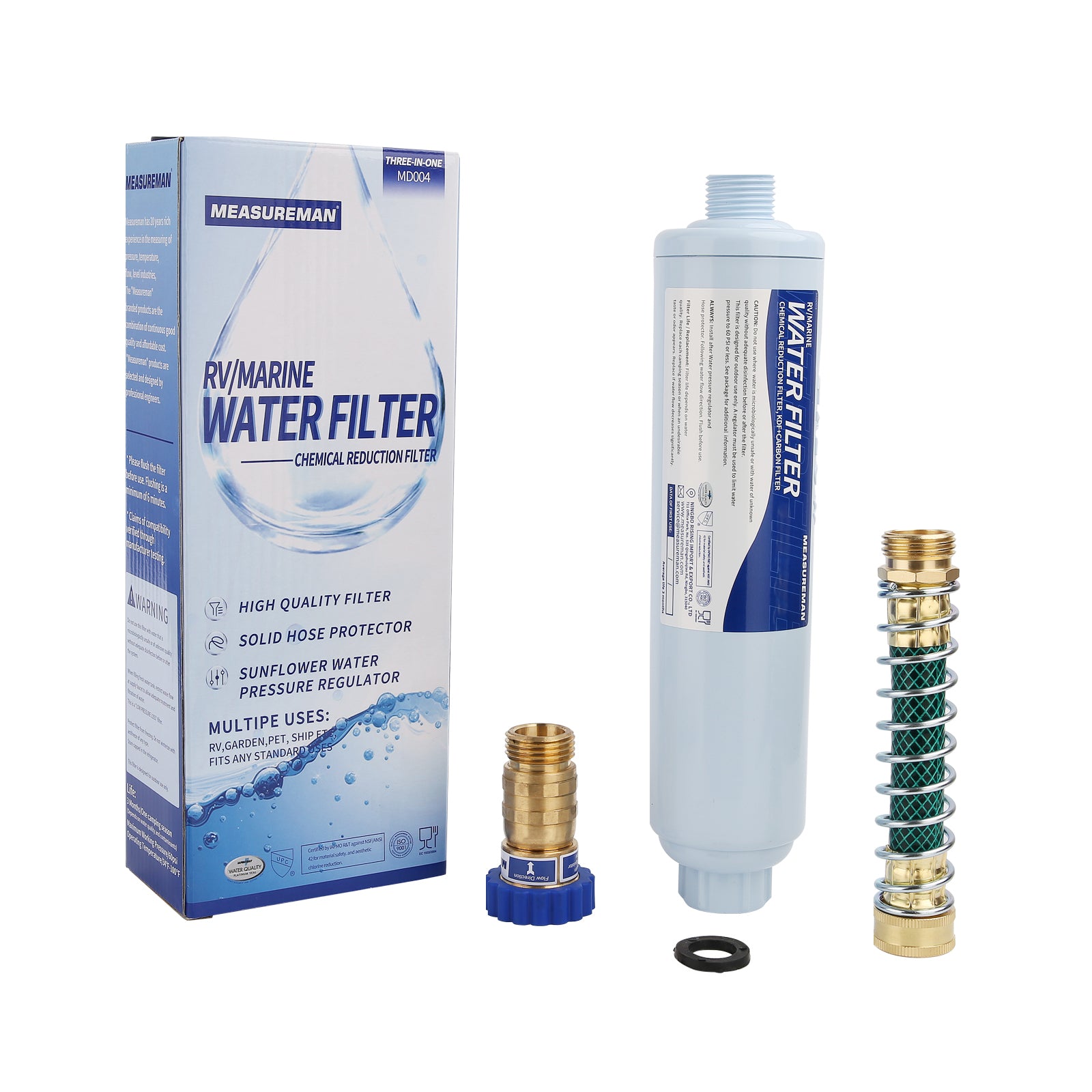 MEASUREMAN 2 Pack RV Marine Inline Water Filter with Flexible Hose Pro –  Measureman Direct